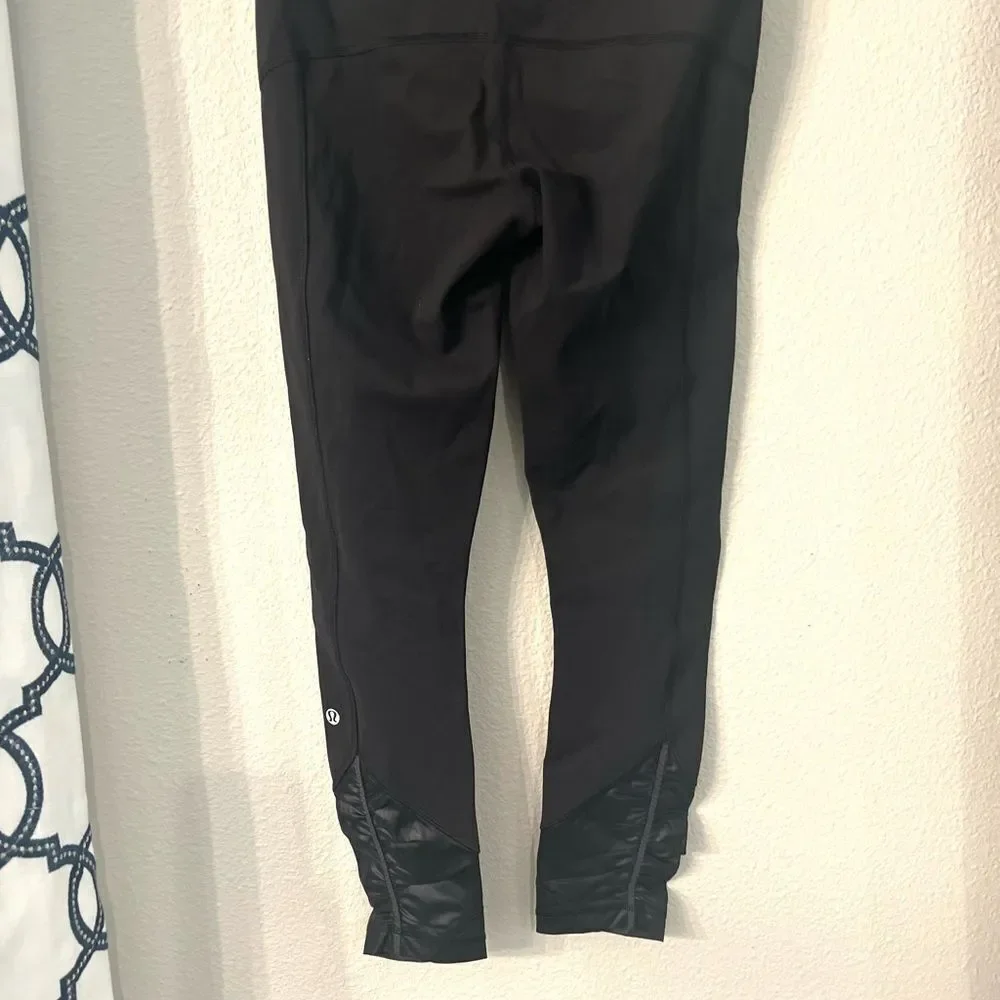 Lululemon Pace Queen Tight 7/8 Length Size 4 Black Reflective Full On Luxtreme - Picture 10 of 15